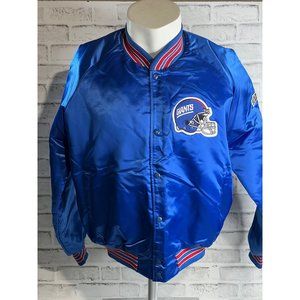 VTG 80s OG NEW YORK GIANTS CHALKLINE SATIN BOMBER JACKET RARE ADULT XL USA